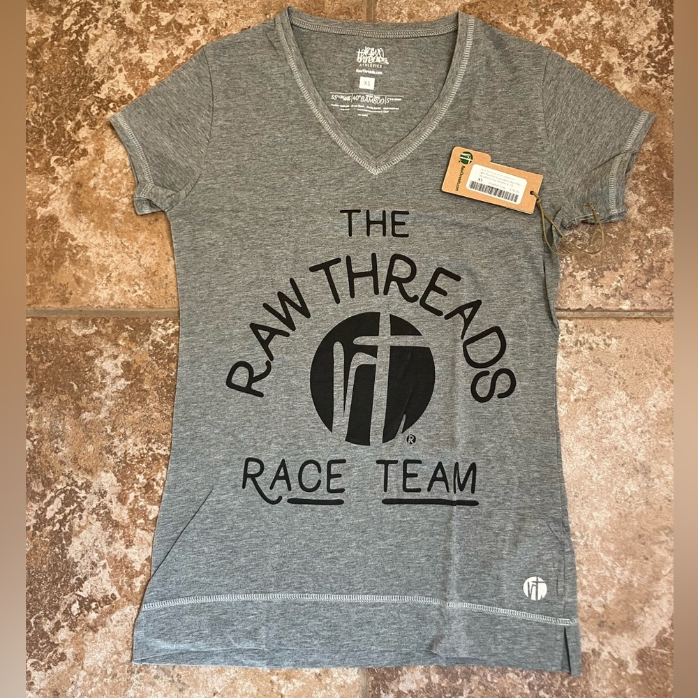 Gray Raw Threads V-Neck T-Shirt